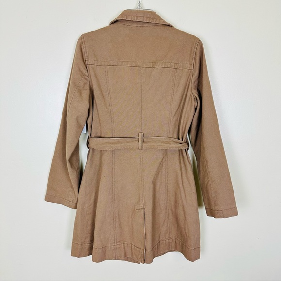 OLD NAVY Women’s Trench Coat Tan Double Breasted Cotton Twill, Size M - Picture 8 of 10